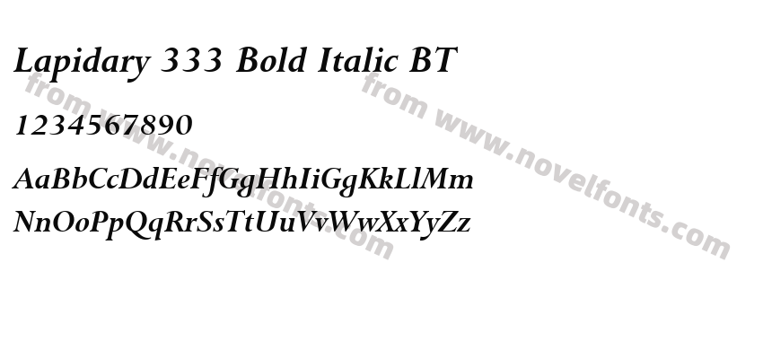 Lapidary 333 Bold Italic BTPreview