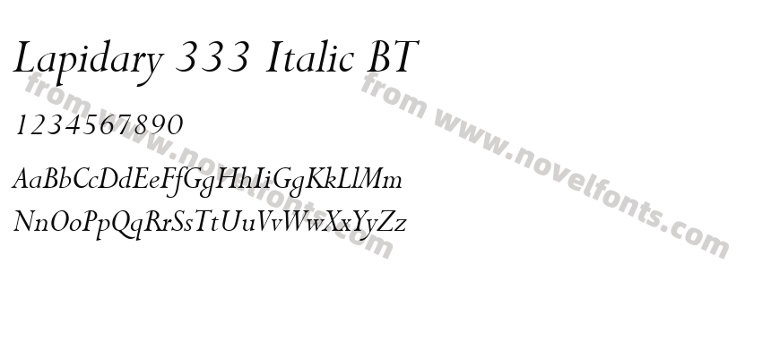 Lapidary 333 Italic BTPreview