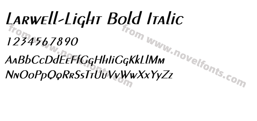 Larwell-Light Bold ItalicPreview