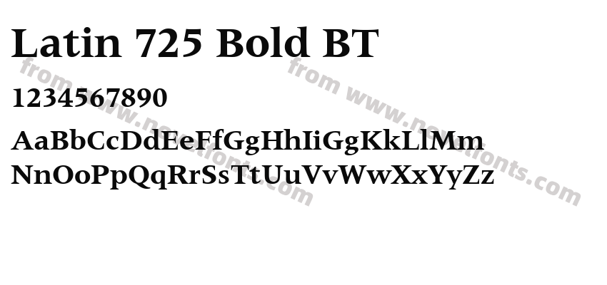 Latin 725 Bold BTPreview