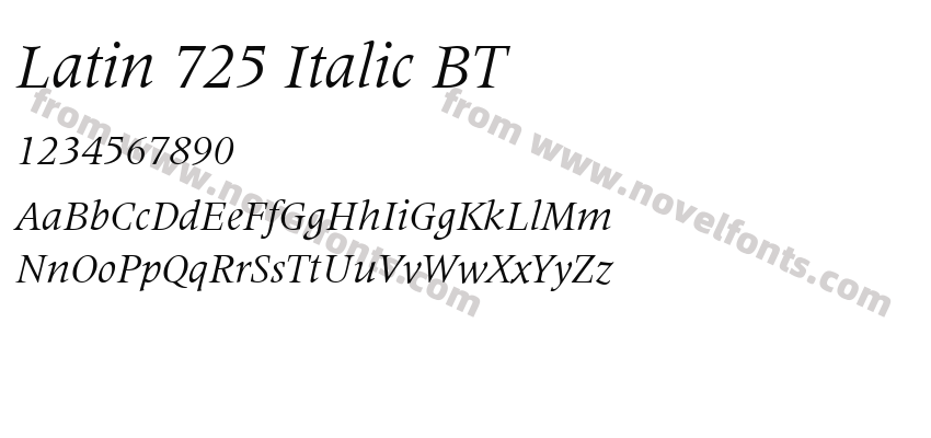 Latin 725 Italic BTPreview