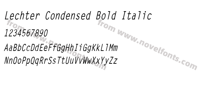 Lechter Condensed Bold ItalicPreview