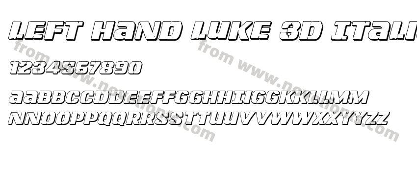 Left Hand Luke 3D ItalicPreview