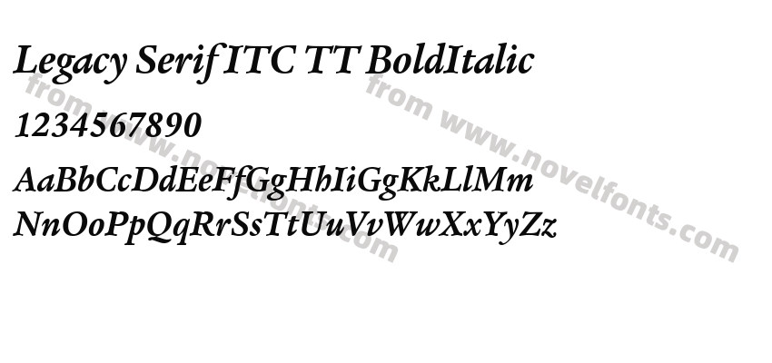 Legacy Serif ITC TT BoldItalicPreview