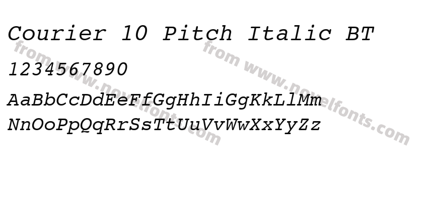 Courier 10 Pitch Italic BTPreview