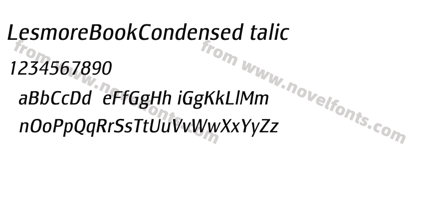 LesmoreBookCondensedItalicPreview