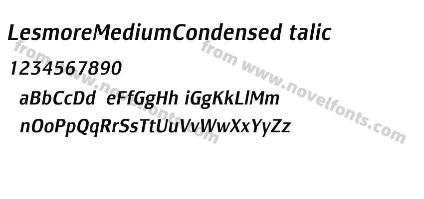 LesmoreMediumCondensedItalicPreview