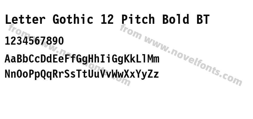 Letter Gothic 12 Pitch Bold BTPreview