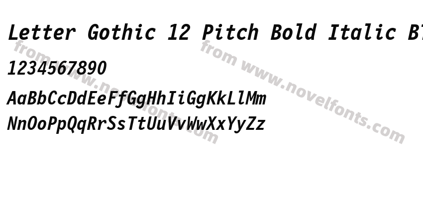 Letter Gothic 12 Pitch Bold Italic BTPreview