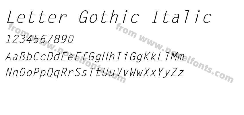 Letter Gothic ItalicPreview