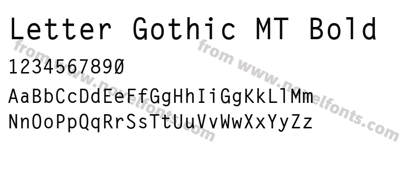 Letter Gothic MT BoldPreview