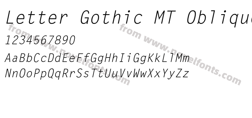 Letter Gothic MT ObliquePreview