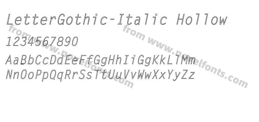 LetterGothic-Italic HollowPreview