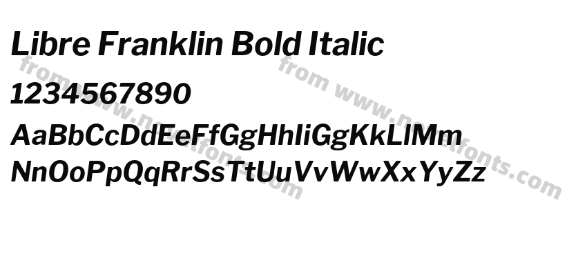 Libre Franklin Bold ItalicPreview