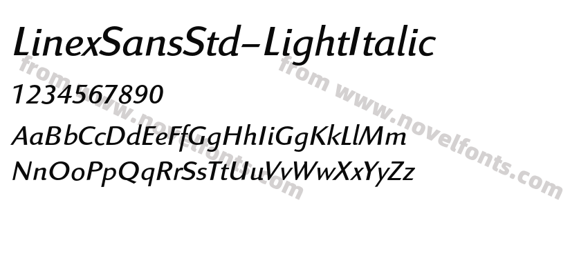 LinexSansStd-LightItalicPreview