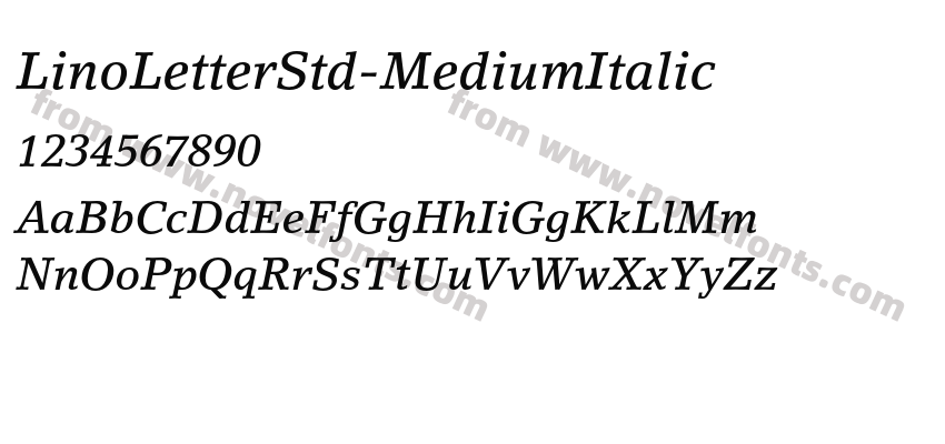 LinoLetterStd-MediumItalicPreview