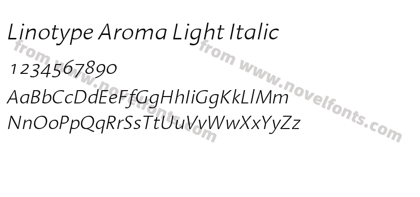 Linotype Aroma Light ItalicPreview