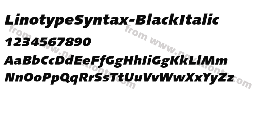 LinotypeSyntax-BlackItalicPreview