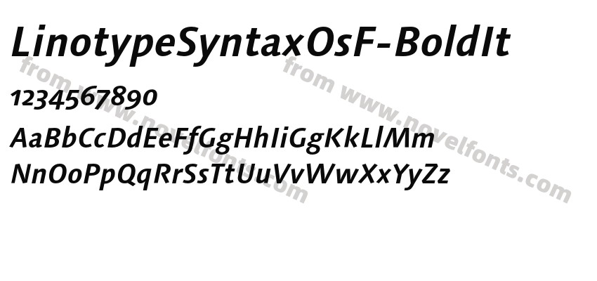 LinotypeSyntaxOsF-BoldItPreview