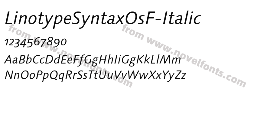 LinotypeSyntaxOsF-ItalicPreview