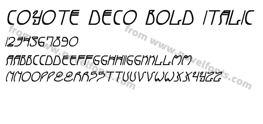 Coyote Deco Bold ItalicPreview