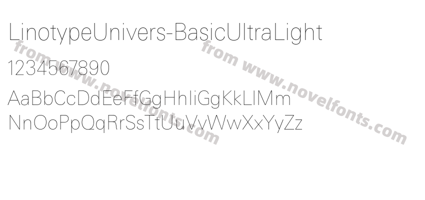 LinotypeUnivers-BasicUltraLightPreview