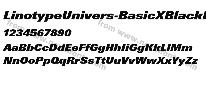 LinotypeUnivers-BasicXBlackItalicPreview