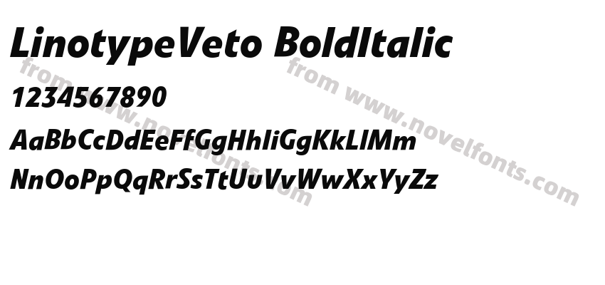 LinotypeVeto BoldItalicPreview