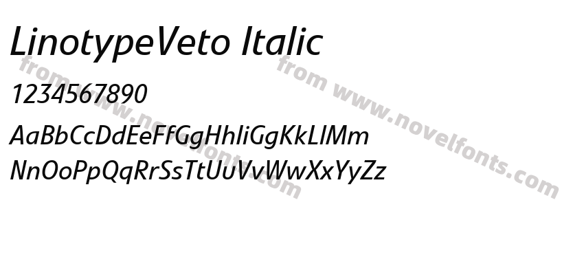 LinotypeVeto ItalicPreview