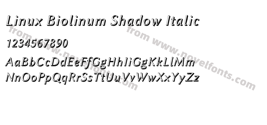 Linux Biolinum Shadow ItalicPreview