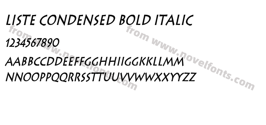 Liste Condensed Bold ItalicPreview