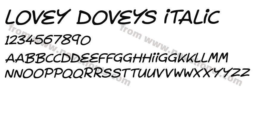 Lovey Doveys ItalicPreview