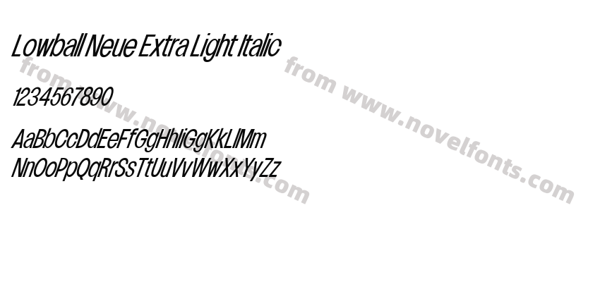 Lowball Neue Extra Light ItalicPreview