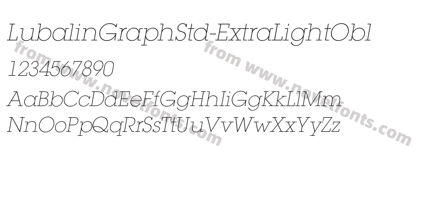 LubalinGraphStd-ExtraLightOblPreview