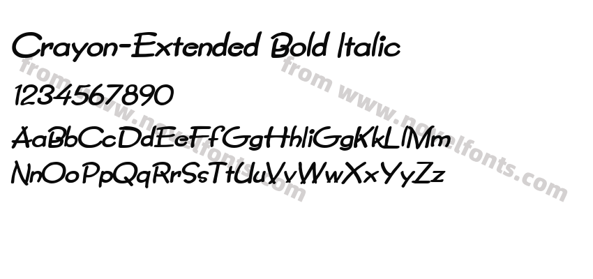 Crayon-Extended Bold ItalicPreview