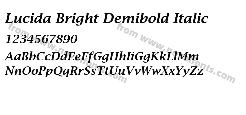 Lucida Bright Demibold ItalicPreview