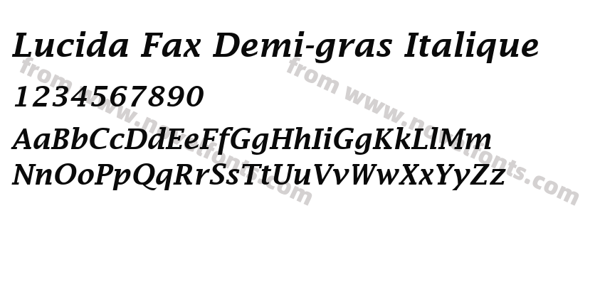 Lucida Fax Demi-gras ItaliquePreview