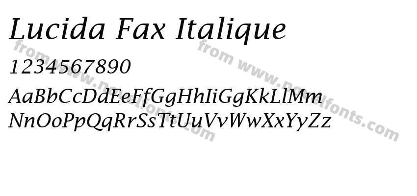 Lucida Fax ItaliquePreview