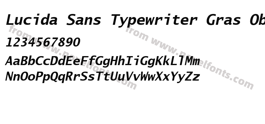 Lucida Sans Typewriter Gras ObliquePreview