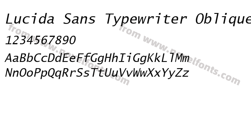 Lucida Sans Typewriter ObliquePreview