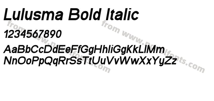 Lulusma Bold ItalicPreview