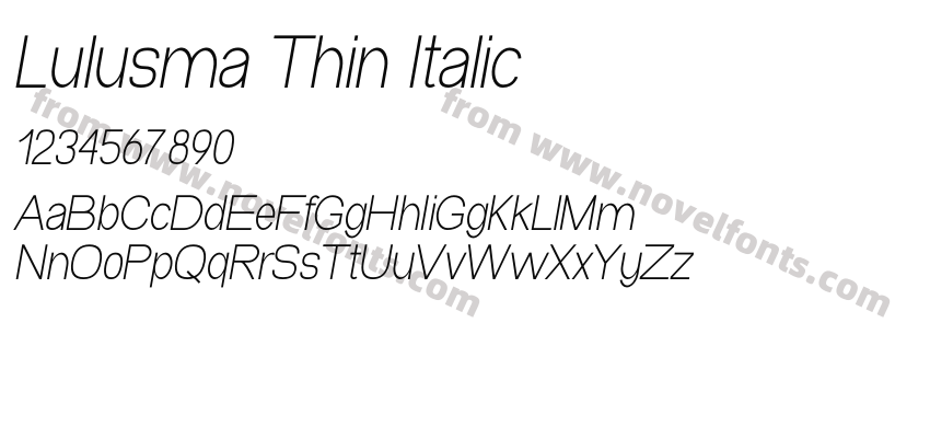 Lulusma Thin ItalicPreview