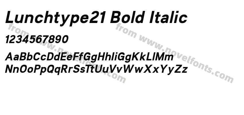 Lunchtype21 Bold ItalicPreview