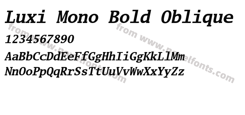 Luxi Mono Bold ObliquePreview