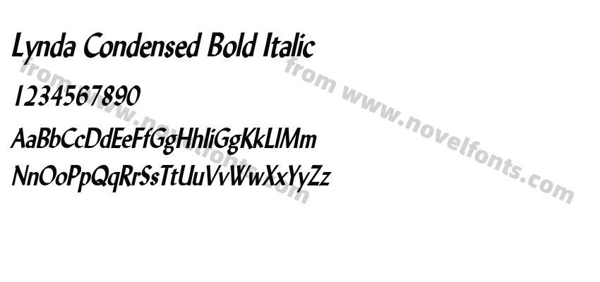 Lynda Condensed Bold ItalicPreview