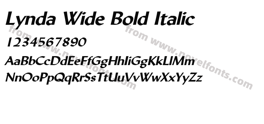 Lynda Wide Bold ItalicPreview