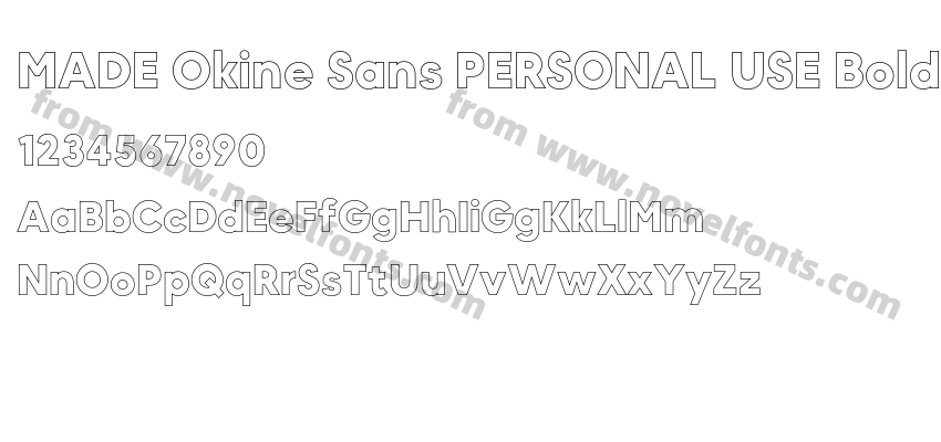 MADE Okine Sans PERSONAL USE Bold OutlinePreview