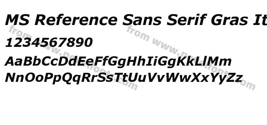 MS Reference Sans Serif Gras ItaliquePreview