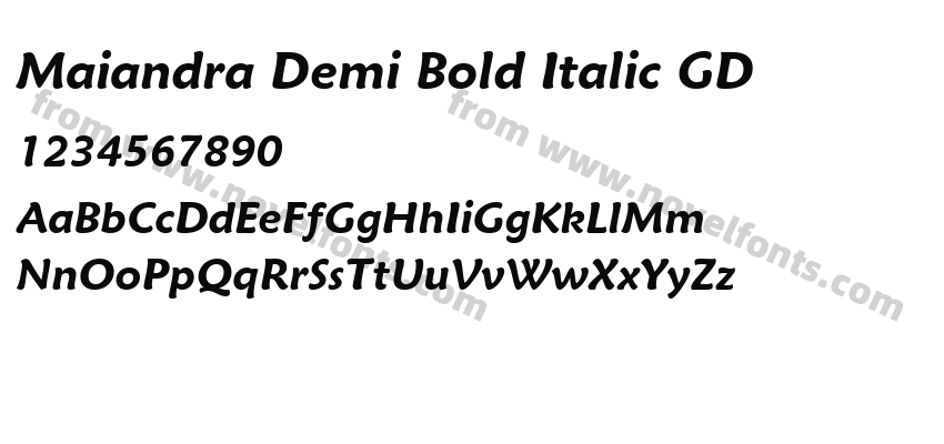 Maiandra Demi Bold Italic GDPreview