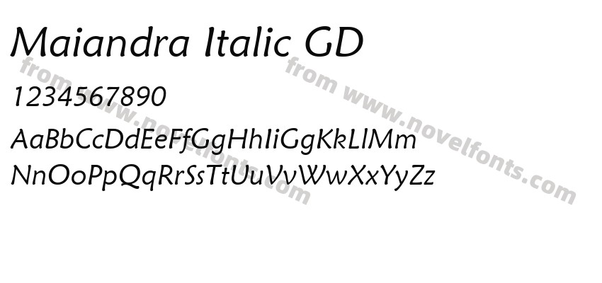 Maiandra Italic GDPreview